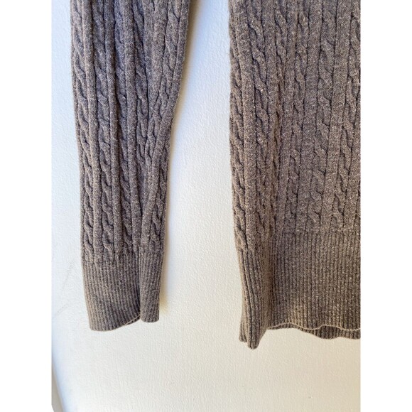 Eddie Bauer Grey V Neck Sweater Womens Medium Cable Knit Preppy Y2K Twilight Vtg - Picture 5 of 8